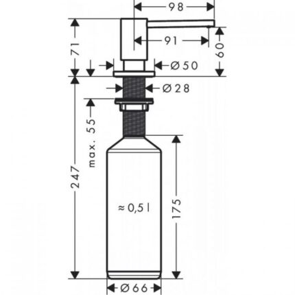 Дозатор за течен препарат hansgrohe A41 40438000