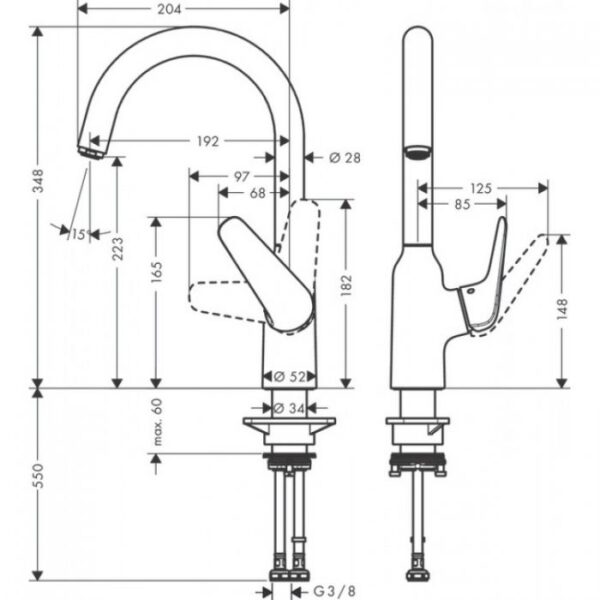 Смесител за кухня hansgrohe Focus M421-H220    71802000 - Image 3